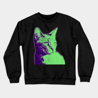 Neon Green Kitty Cat Crewneck Sweatshirt